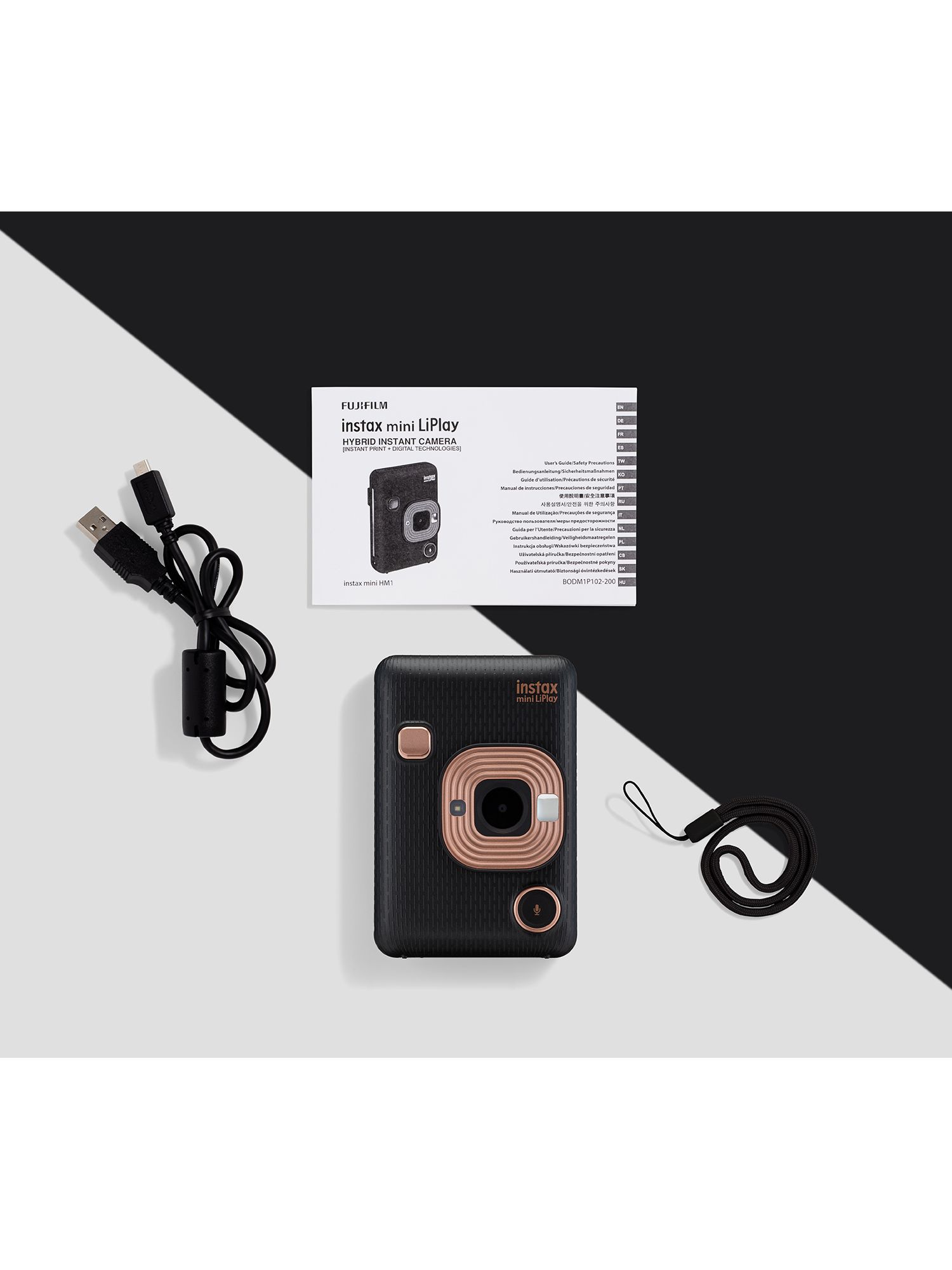  Fujifilm Instax Mini Liplay Hybrid Instant Camera - Elegant  Black : Electronics