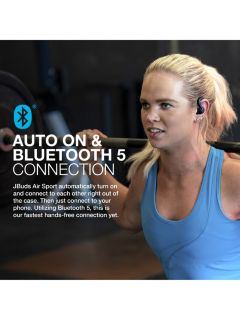 Jlab Audio Air Sport True Wireless Bluetooth Sweat & Weather-Resistant In-Ear Headphones with Mic/Remote, Black