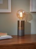 John Lewis & Partners Delaney Metallic Glaze Bulbholder Table Lamp, Bronze