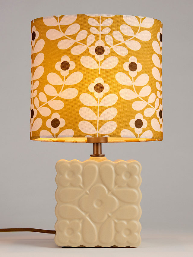 Orla Kiely Juniper Stem Ceramic Table Lamp, Yellow