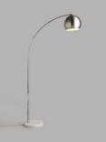 John Lewis Hector Floor Lamp, Satin Nickel/White