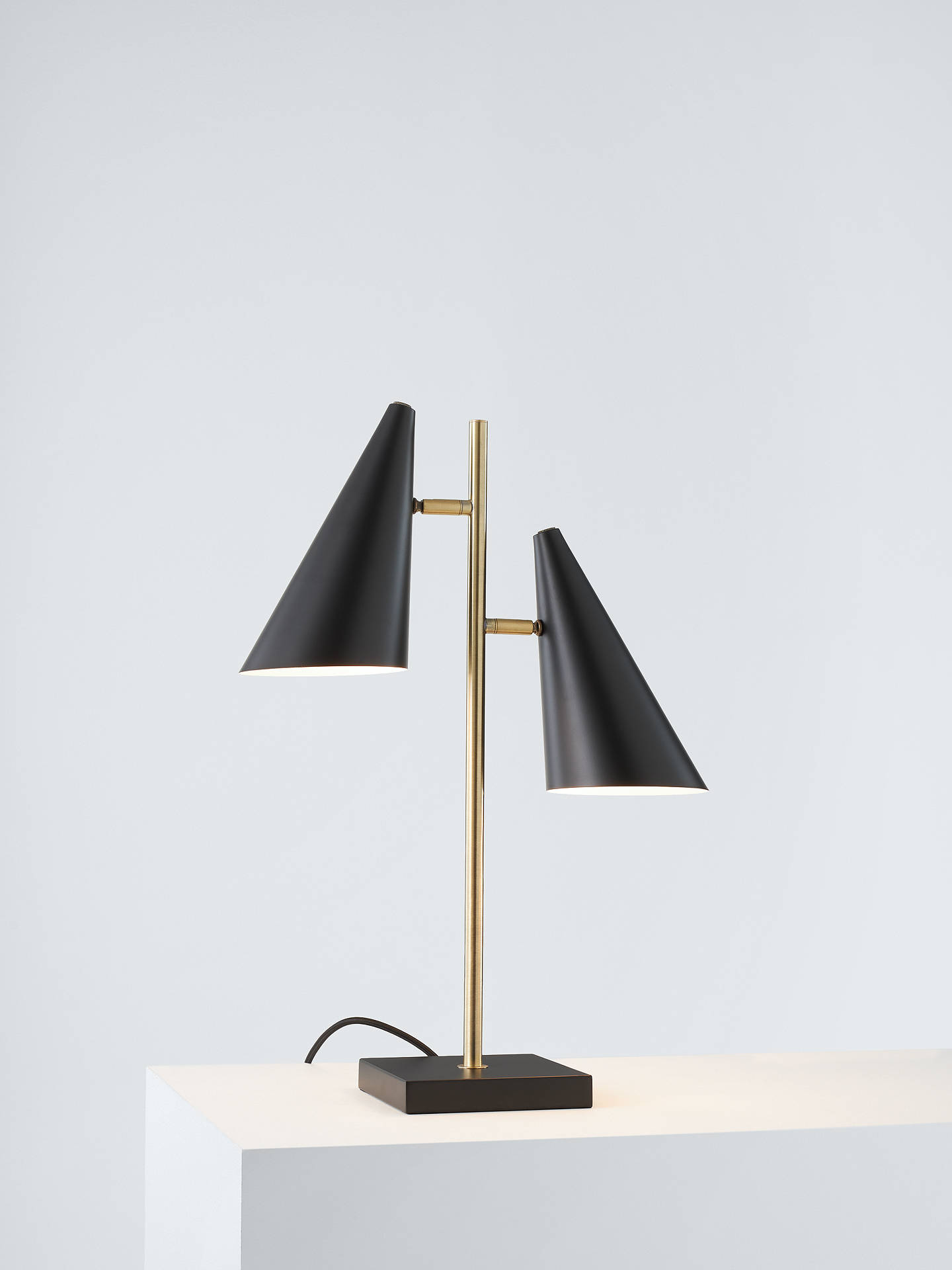 John Lewis & Partners Conic Table Lamp, Black/Brass at John Lewis