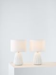 John Lewis Mini Luka Ceramic Table Lamps, Set of 2, White