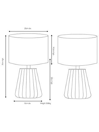 John Lewis Partners Mini Luka Ceramic, Mini Luka Ceramic Table Lamps Set Of 2 White