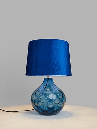 John Lewis & Partners Vivienne Smoked Glass Table Lamp, Blue