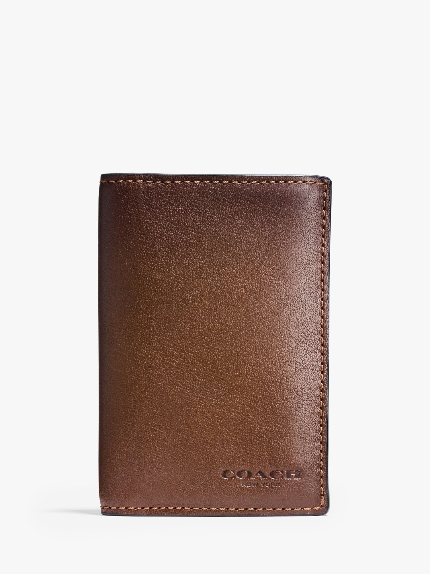 Coach Leather Bifold Card Case, Brown
