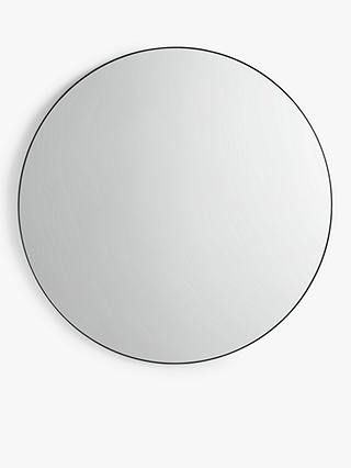 John Lewis Metal Frame Round Mirror, 120cm, Black