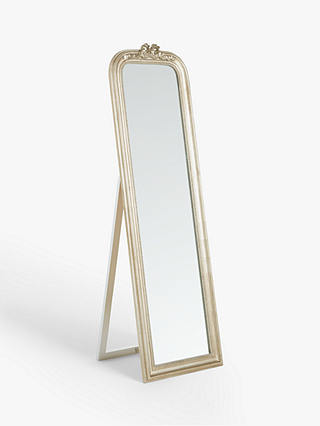 John Lewis Partners Bow Freestanding, Gold Metal Cheval Mirror