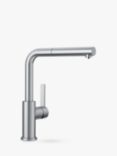 Blanco Lanora-S Pull-Out Spray Swivel Spout Single Lever Kitchen Mixer Tap, Brushed Steel
