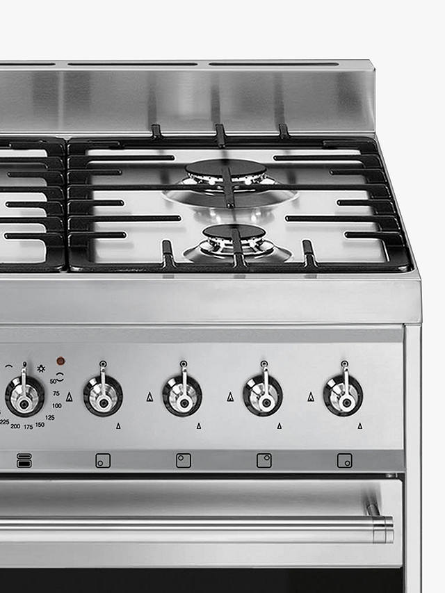 Buy Smeg SY62MX9 Double Dual Fuel Cooker, 60cm Wide, A Energy Rating, Stainless Steel Online at johnlewis.com