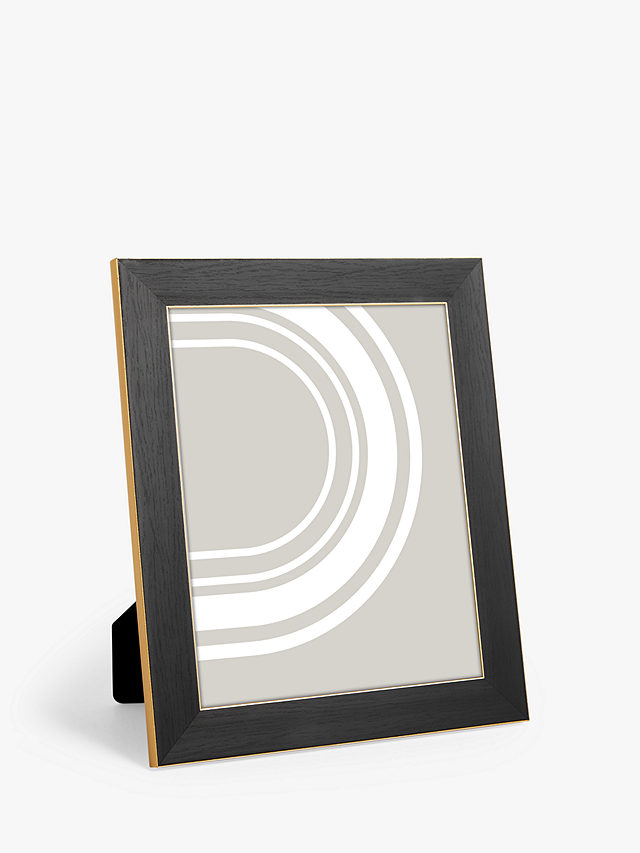 John Lewis Flat Wood-Effect Photo Frame, Black/Gold, 8 x 10" (20 x 25cm)