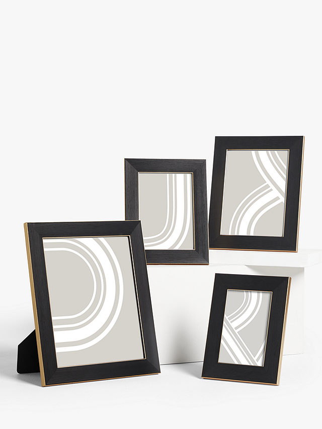 John Lewis Flat Wood-Effect Photo Frame, Black/Gold, 8 x 10" (20 x 25cm)