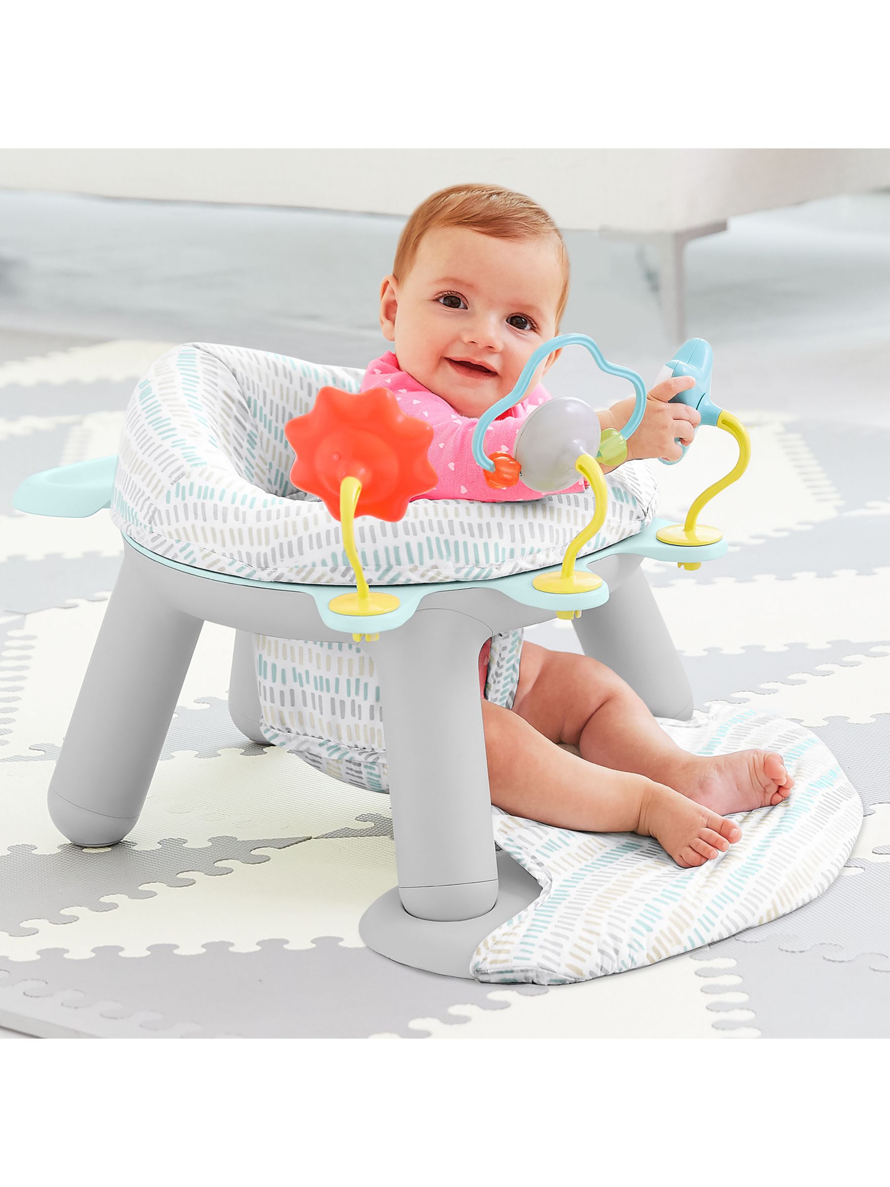 Skip Hop 2 In 1 Activity Snack Floor Seat Silver Lining Cloud At