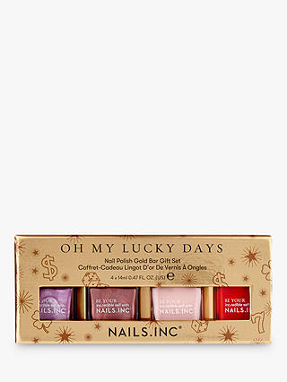 Nails Inc Oh My Lucky Days Nail Polish Gold Bar Gift Set