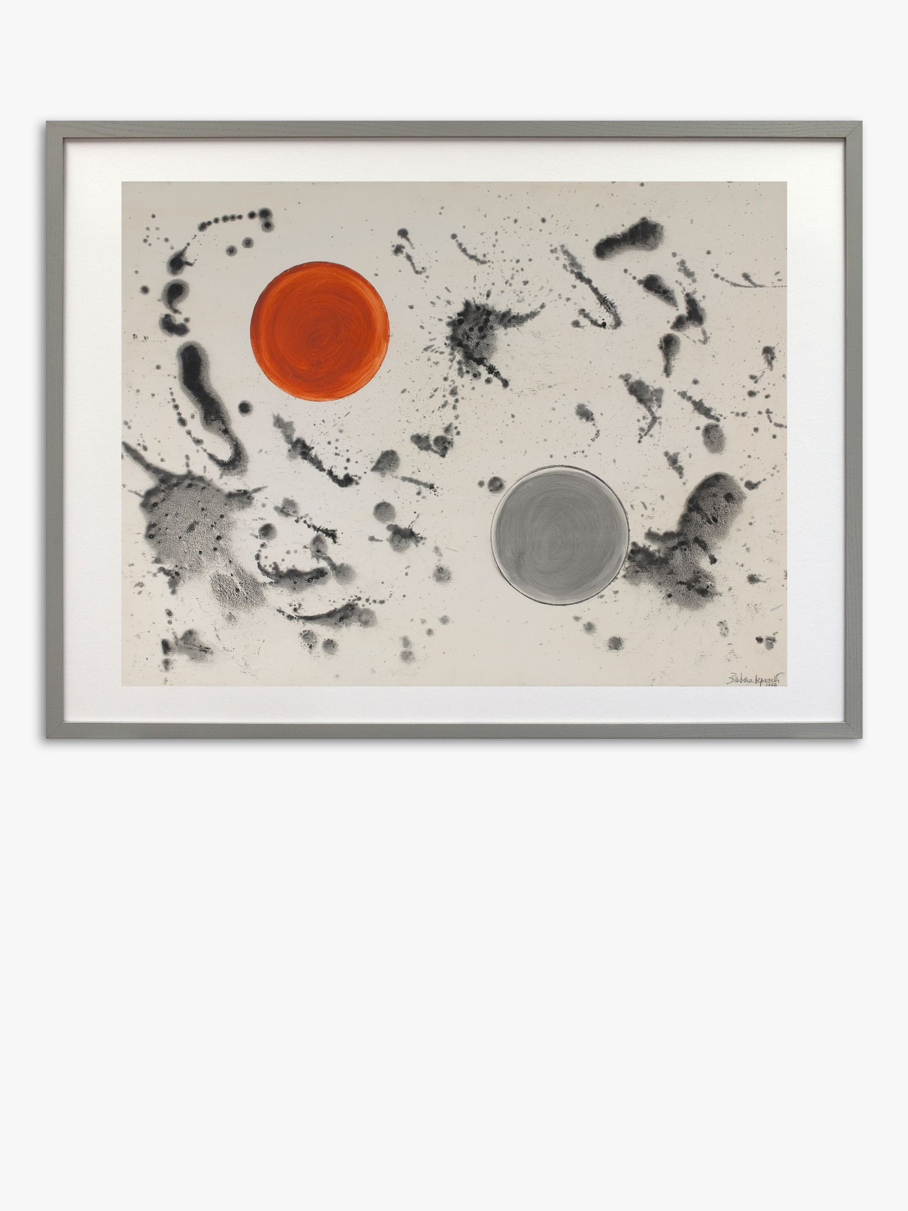 Barbara Hepworth - 'Genesis III' Wood Framed Print & Mount, 62.2 x 82.2cm, Red/Multi