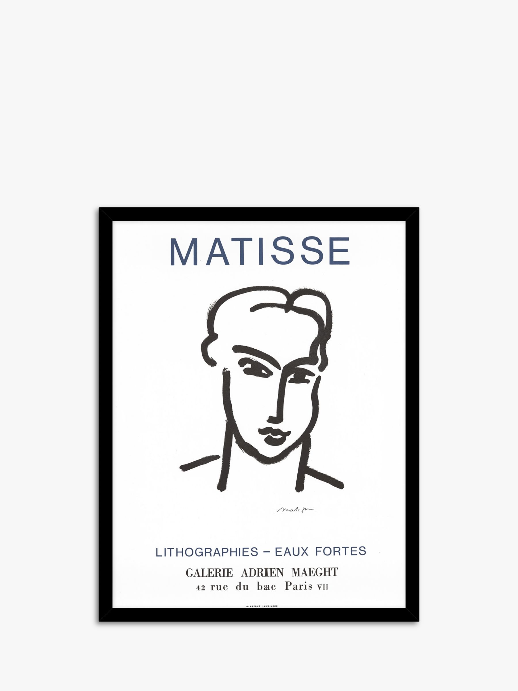 Galerie Maeght - Henri Matisse 'Eaux Fortes' Exhibition Poster Framed ...