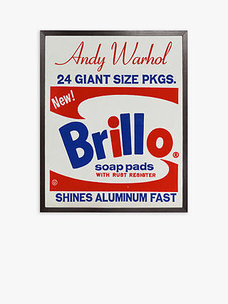 Andy Warhol - 'Brillo' Wood Framed Print, 72 x 58cm, Red/Multi