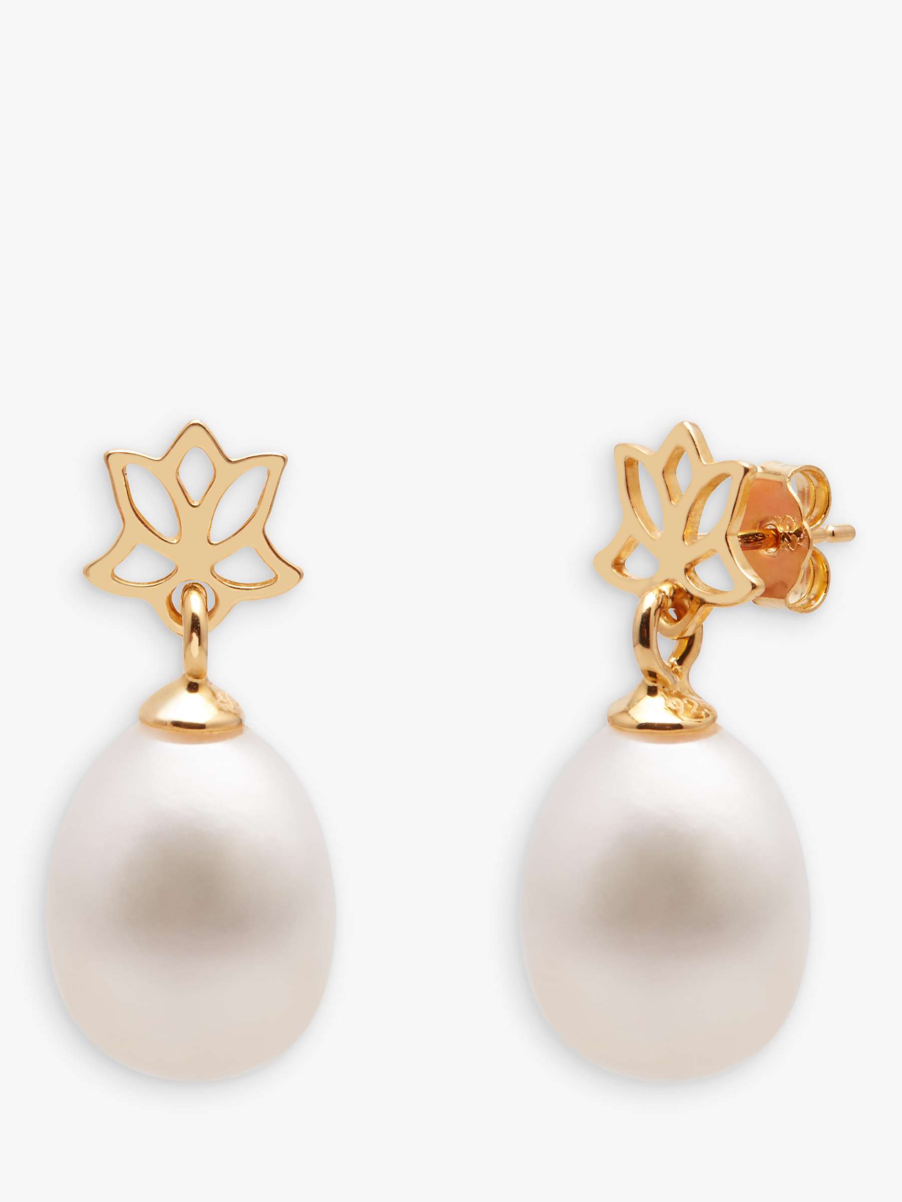 Buy A B Davis 9ct Gold Freshwater Pearl Drop Earrings, White Online at johnlewis.com