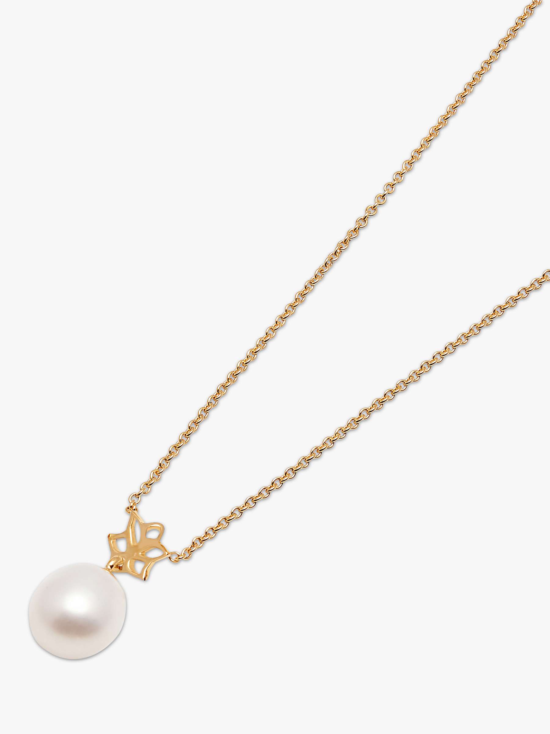 Buy A B Davis 9ct Yellow Gold Freshwater Pearl Pendant Necklace, White Online at johnlewis.com
