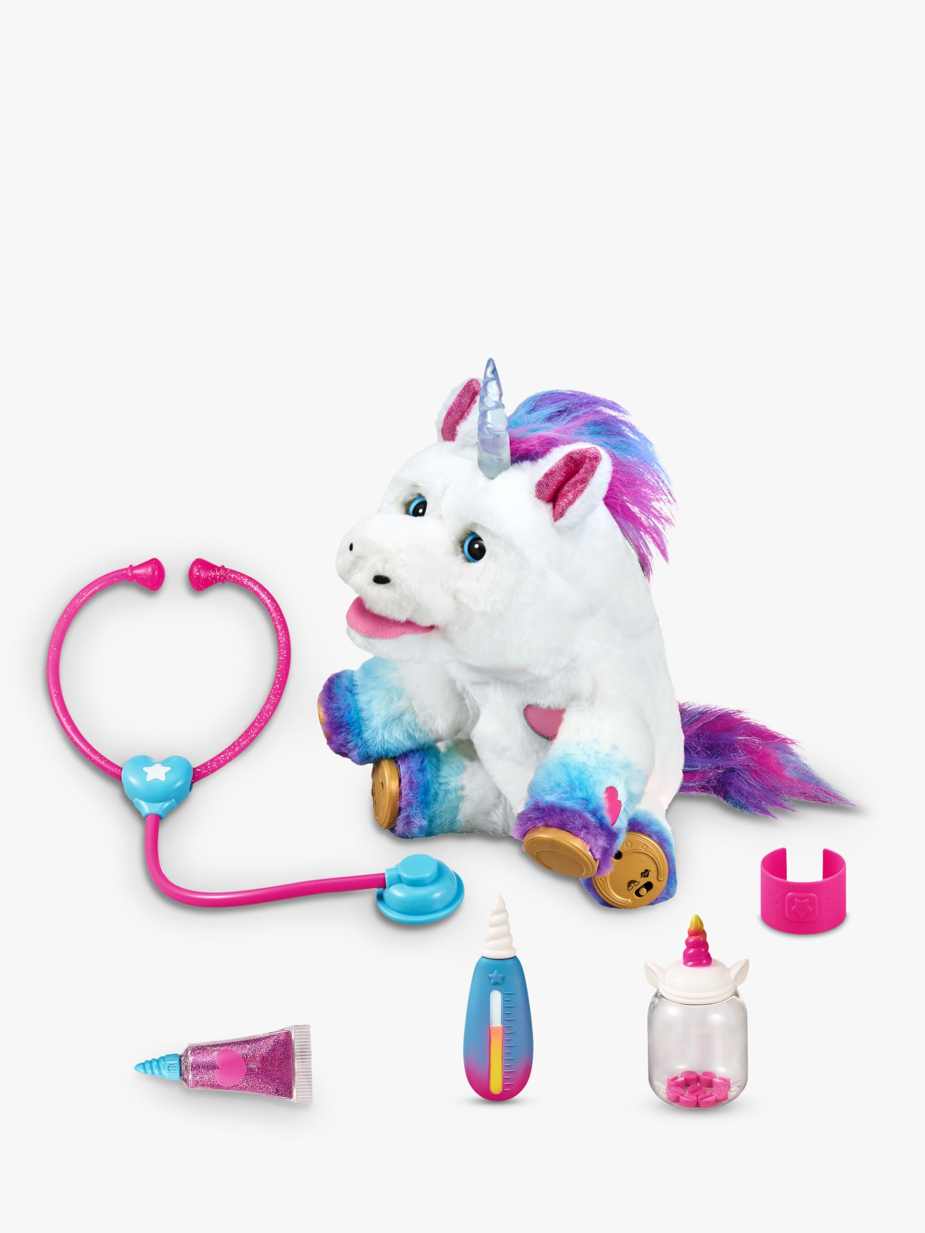 rainbow glow unicorn vet set