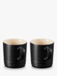 Le Creuset Stoneware Mugs, 350ml, Set of 2, Satin Black