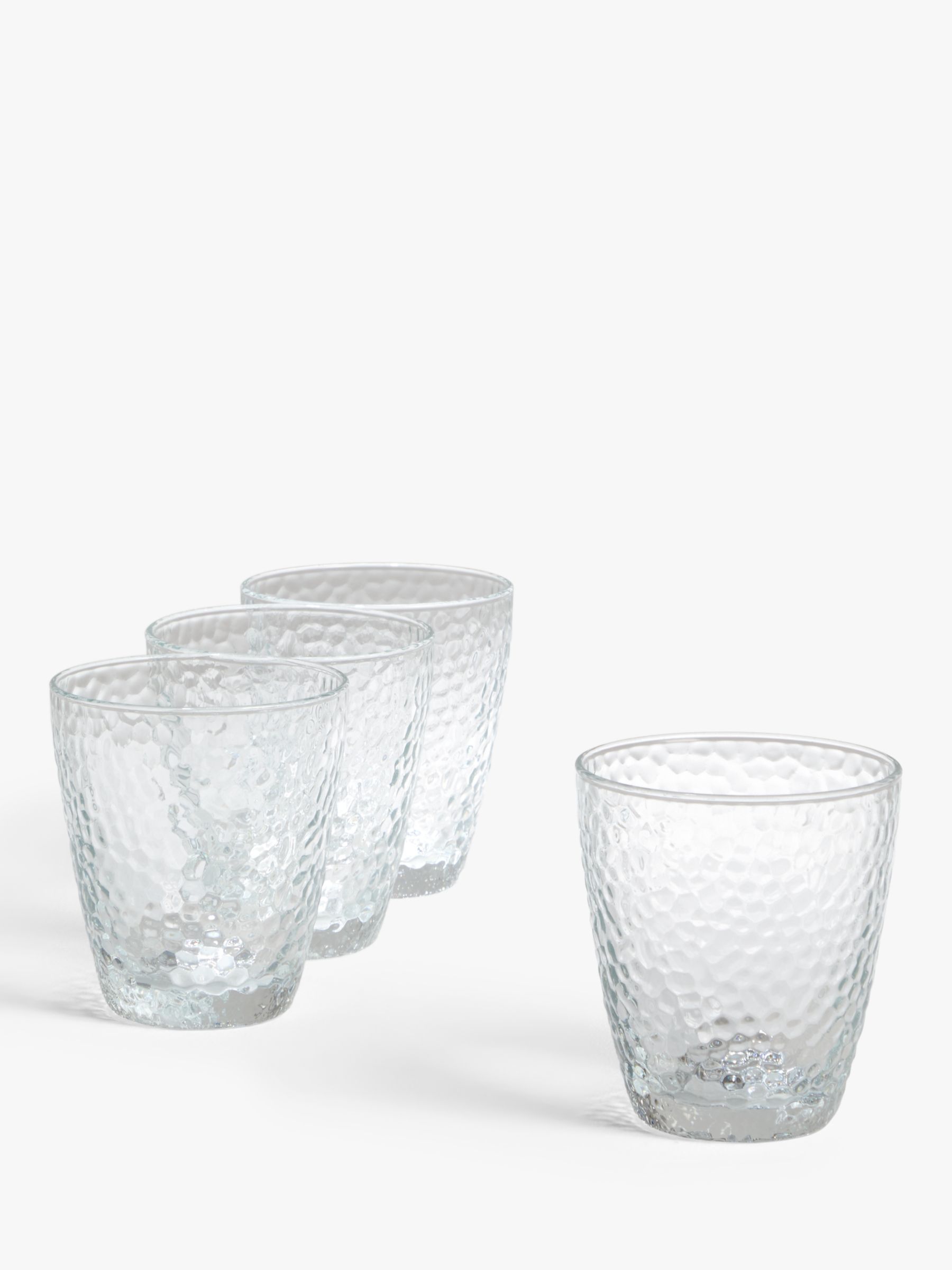 John Lewis & Partners John Lewis & Partners Hammered Glass Tumblers, Set of 4, 300ml