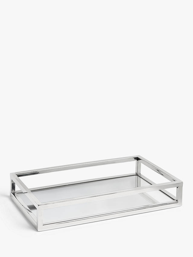 Stainless Steel Mirror Tray 40cm Silver, Rectangle Silver Mirror Tray