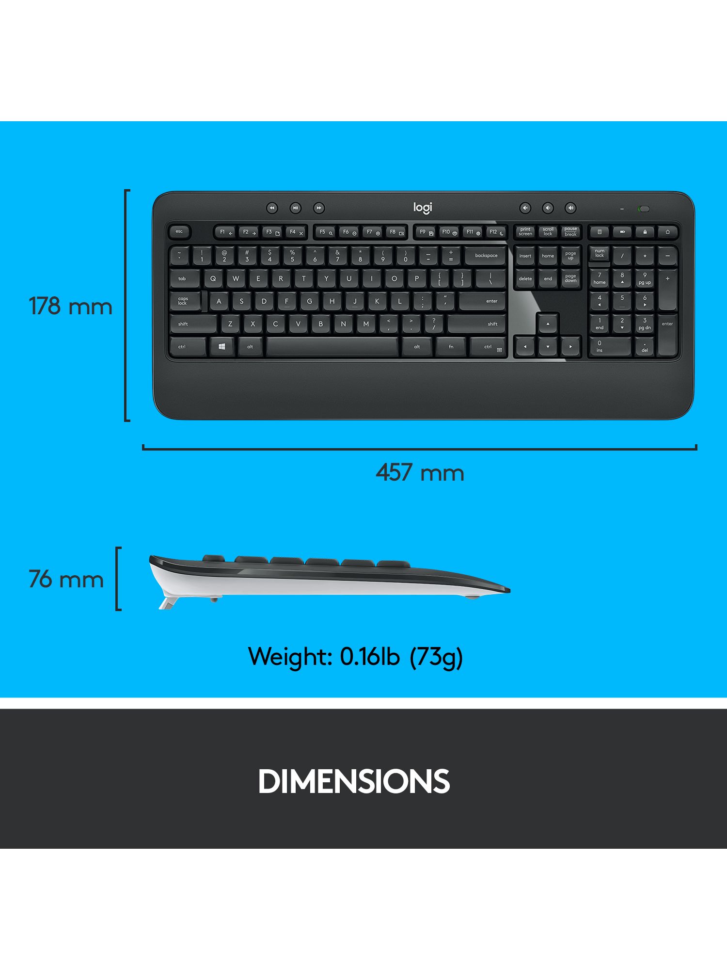 Logitech Wireless Keyboard Mouse, Black