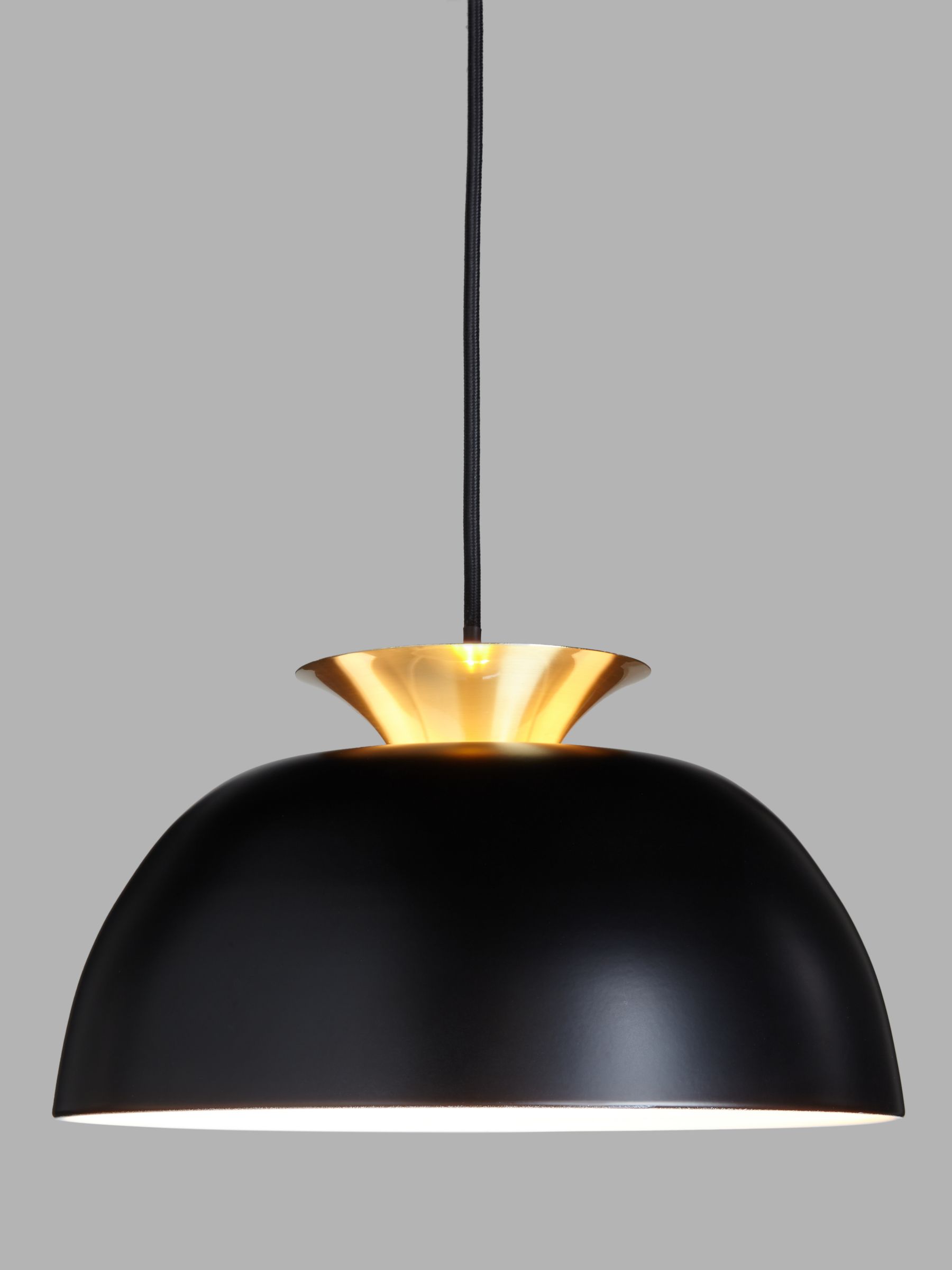 John Lewis Partners Titus Easy To Fit Ceiling Shade Black Brass