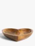 John Lewis Large Mango Wood Heart Bowl, 25cm, Natural