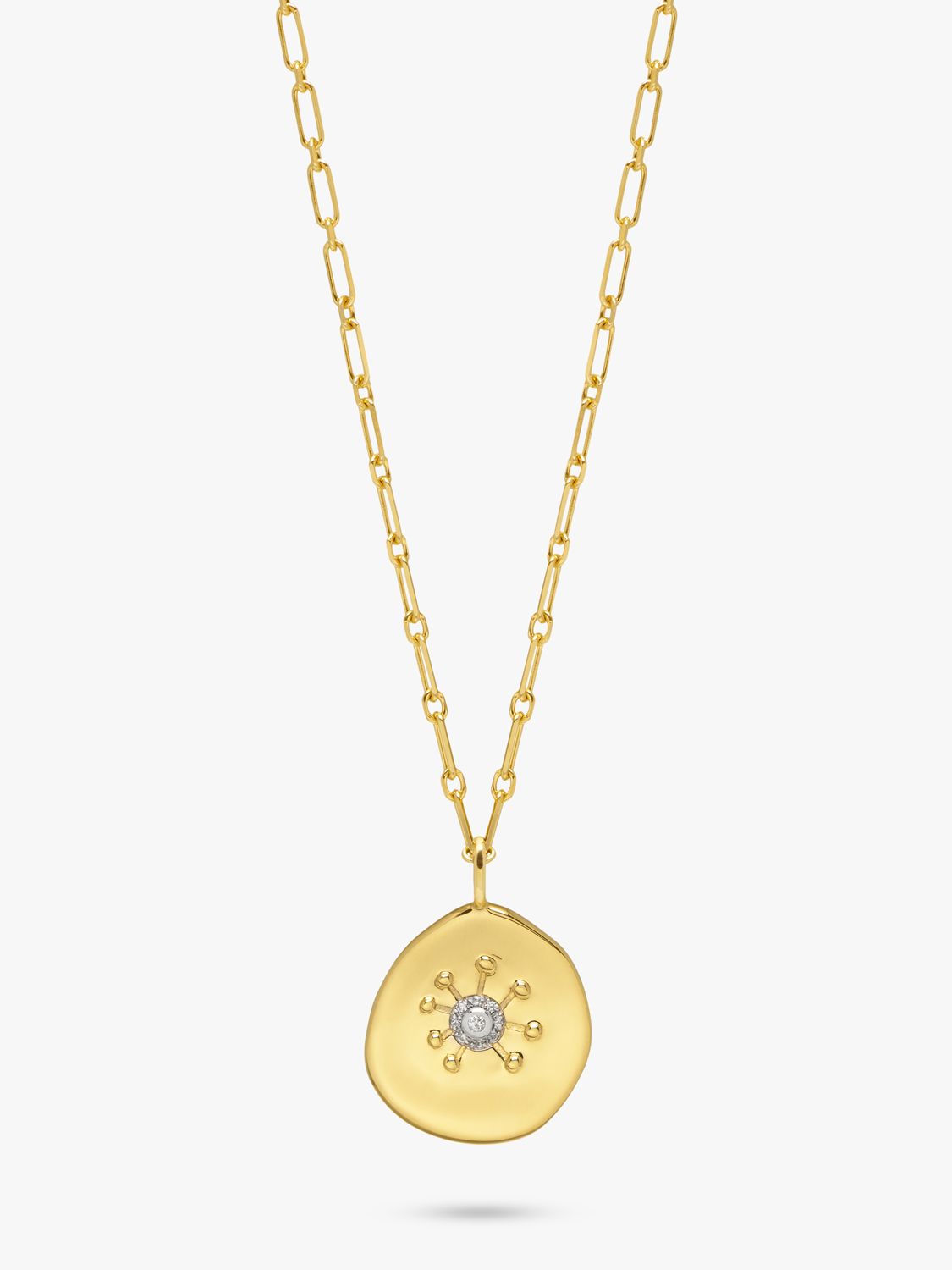 Lola Rose Curio Zircon Sun Coin Pendant Necklace, Gold at John Lewis ...