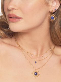 Lola Rose Curio Semi-Precious Stone Stud Earrings, Lapis Lazuli