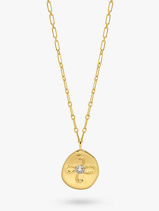 Lola Rose Curio Zircon Friendship Charm Coin Pendant Necklace, Gold