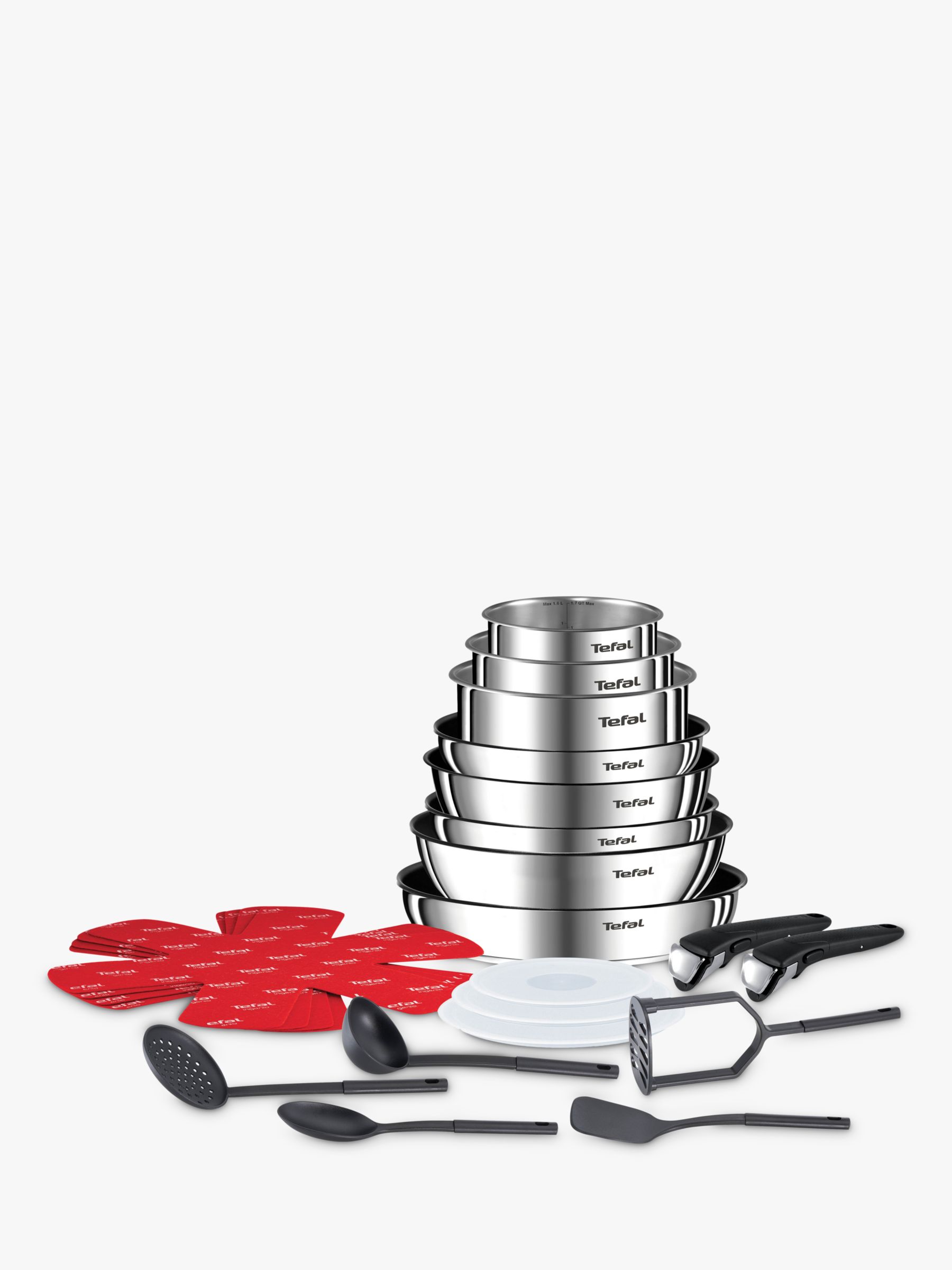 Tefal Ingenio Emotion Stainless Steel Frying and Saucepan Set, 22 Piece