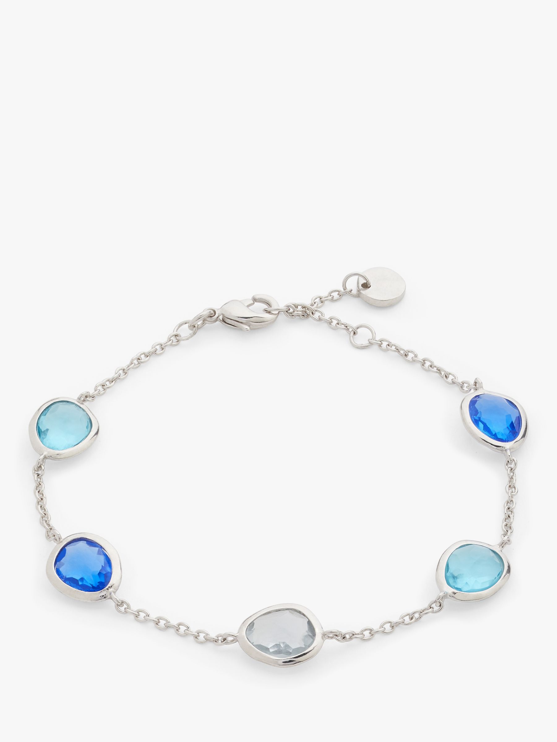 John Lewis & Partners Gemstones Multi Stone Chain Bracelet, Blue Quartz ...
