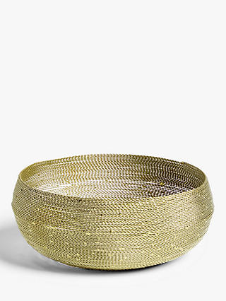 John Lewis & Partners Wire Round Bread Basket, 22.9cm, Gold