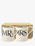 Emma Bridgewater Black Toast Mr & Mrs Mugs, Set of 2, 300ml, Black/White