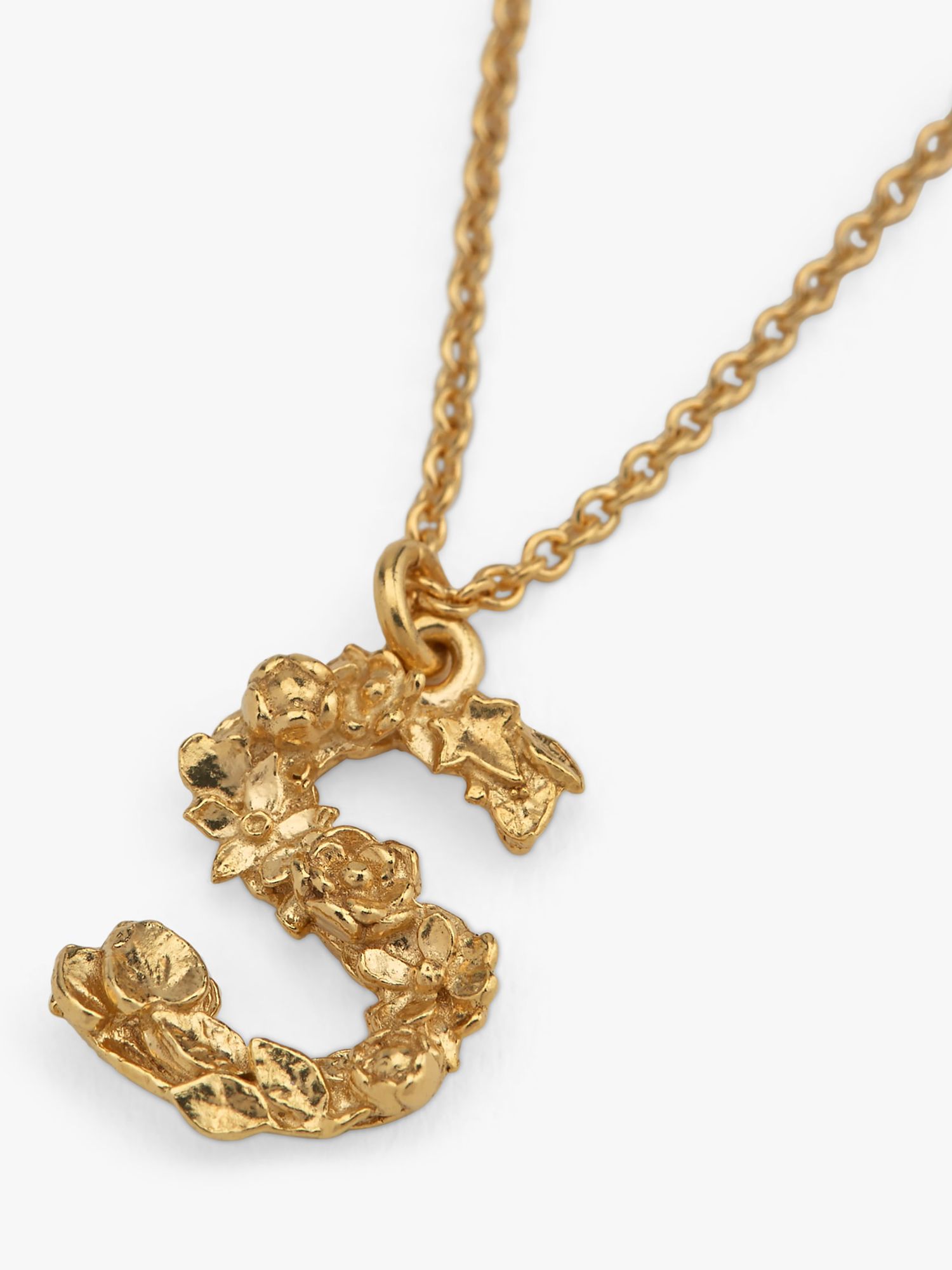 Alex Monroe 22ct Gold Plated Sterling Silver Floral Initial