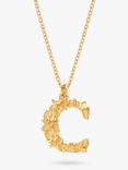 Alex Monroe 22ct Gold Plated Sterling Silver Floral Initial Pendant Necklace, Gold