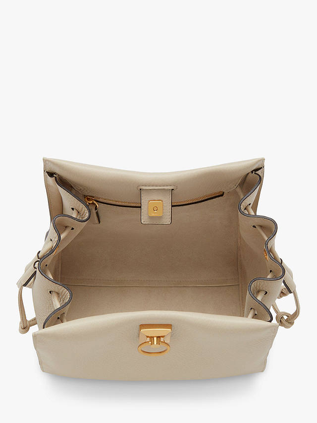 Mulberry Small Iris Heavy Grain & Silky Calf's Leather Shoulder Bag, Chalk 