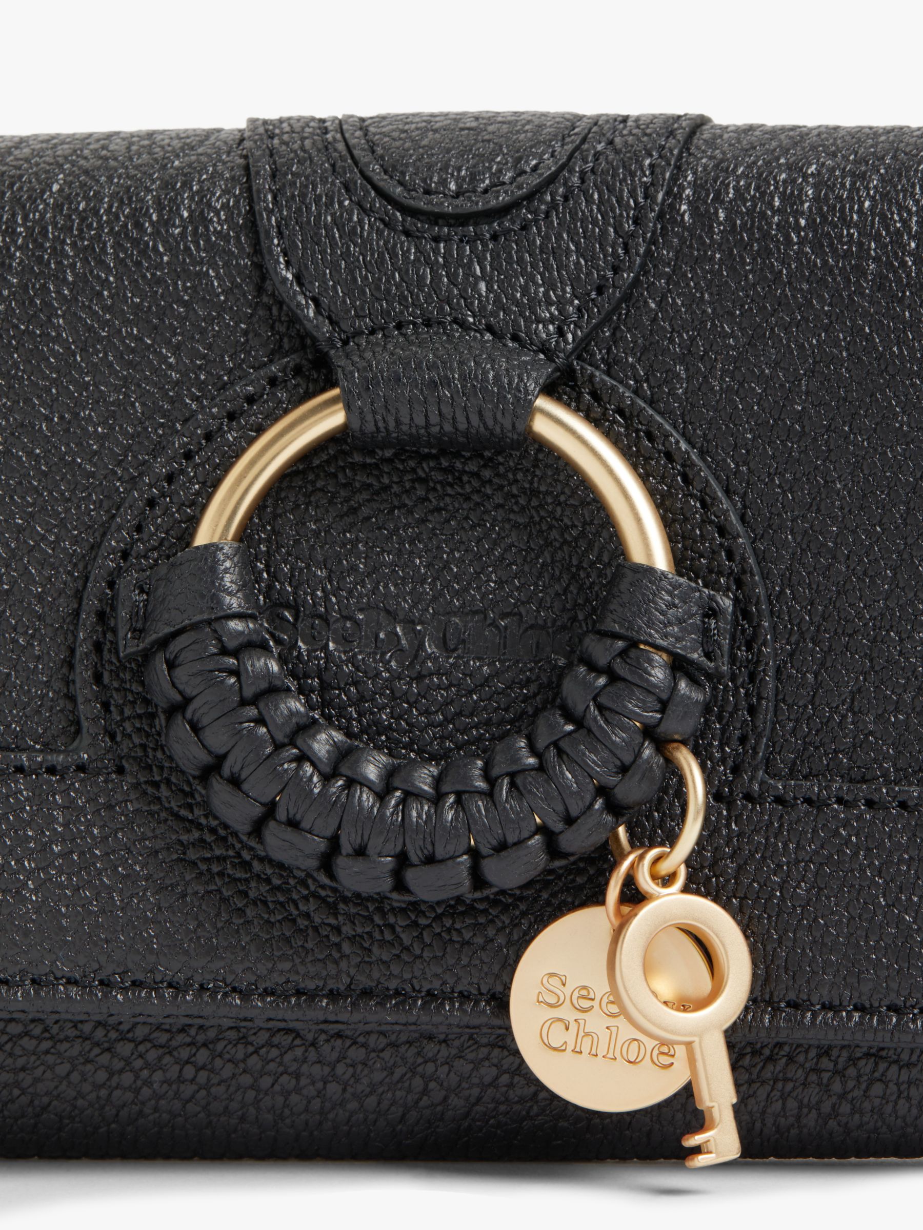 See By Chloé Hana Large Leather Purse, Black at John Lewis & Partners