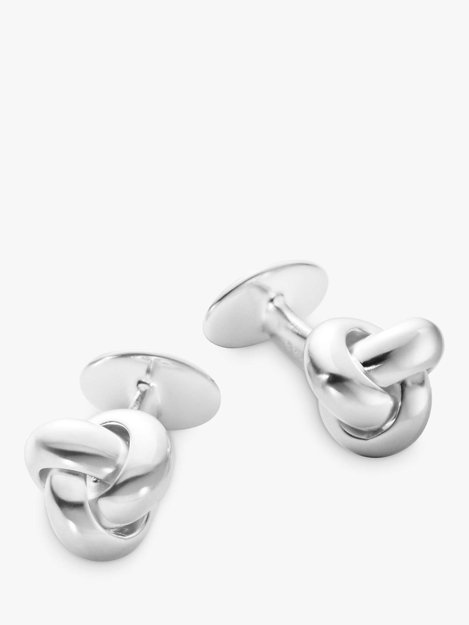 Buy Georg Jensen Sterling Silver Knot Cufflinks, Silver Online at johnlewis.com