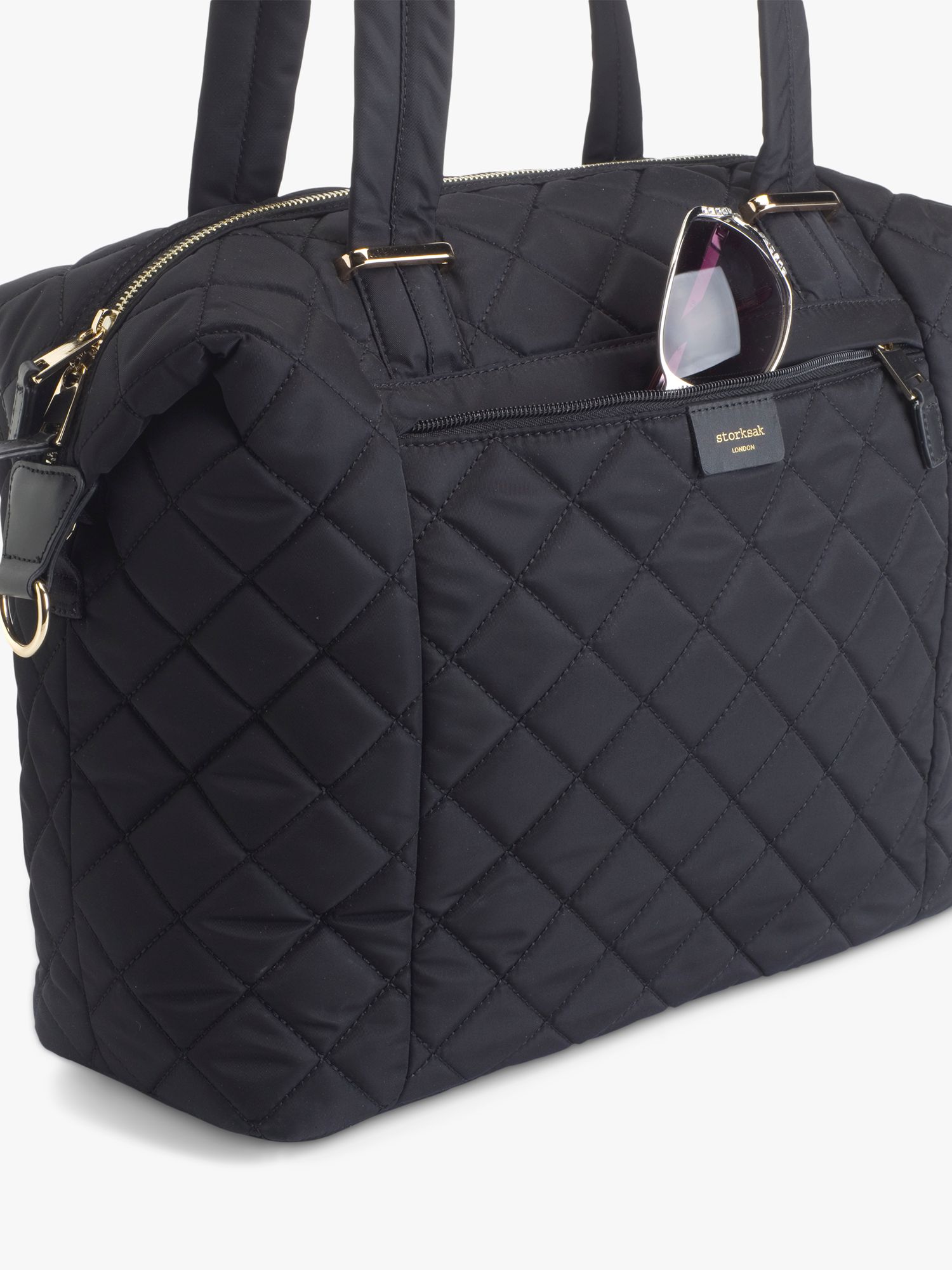 black quilted changing bag