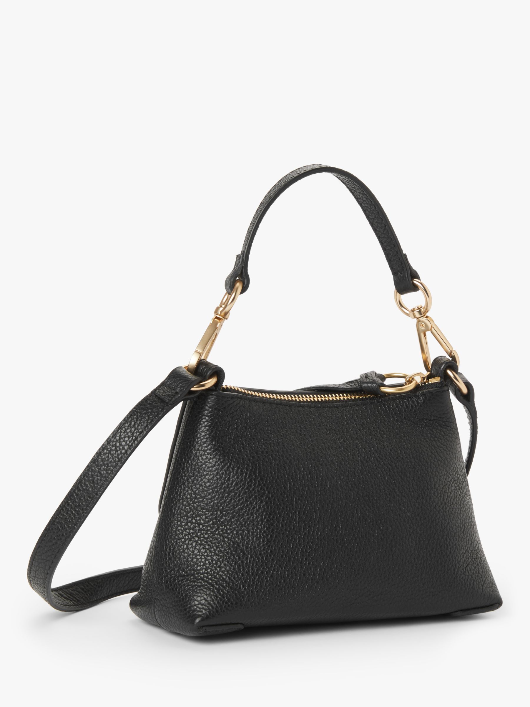 See By Chloé Joan Leather Suede Mini Satchel Bag, Black at John Lewis ...