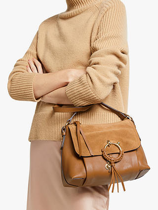 See By Chloé Joan Suede Leather Small Satchel Bag, Caramello