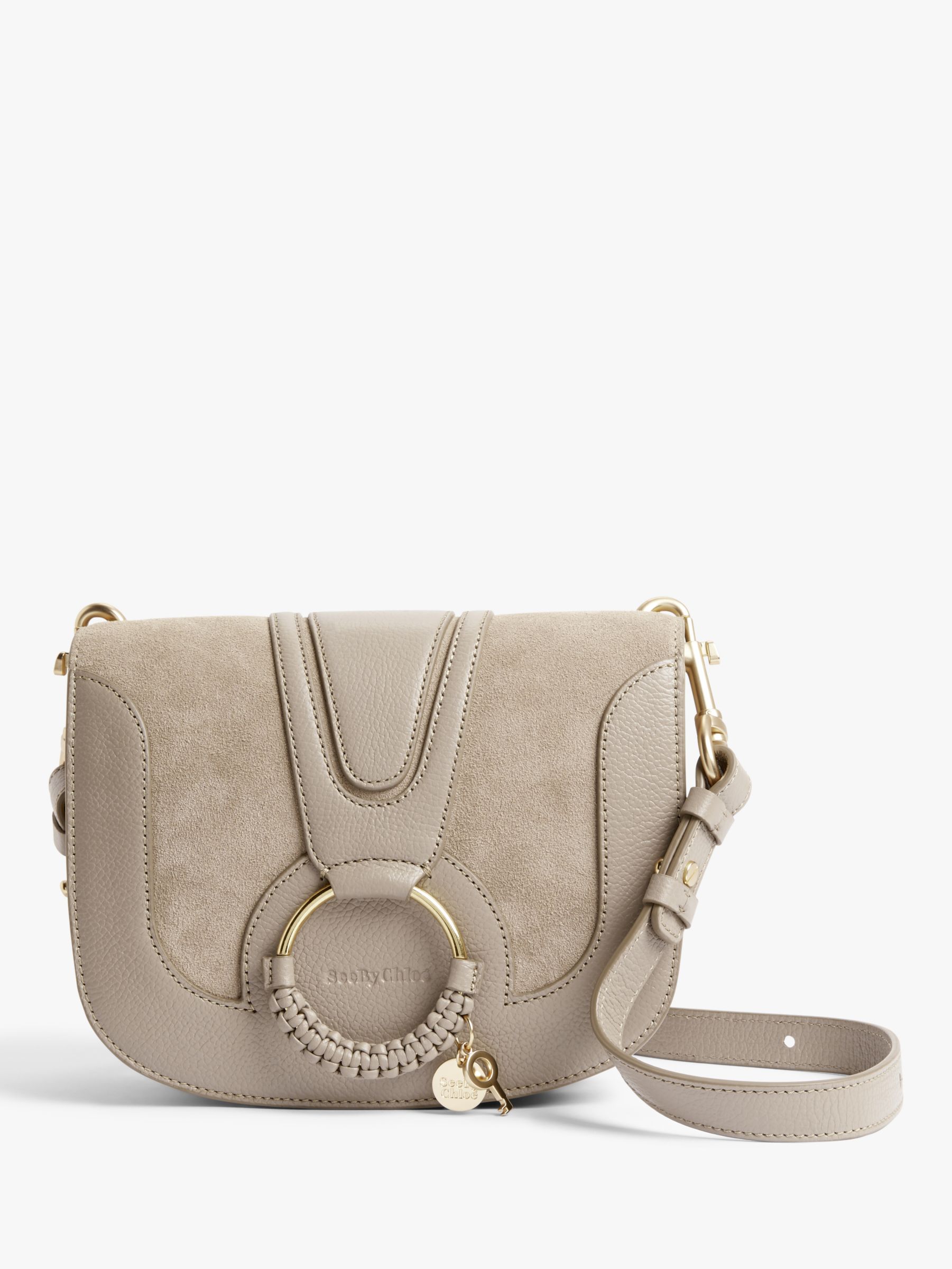 See By Chloé Small Hana Suede Leather Satchel Bag, Motty Grey at John ...
