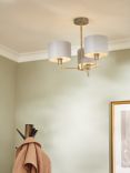 John Lewis & Partners Bamboo Semi Flush Ceiling Light, Grey/Brass