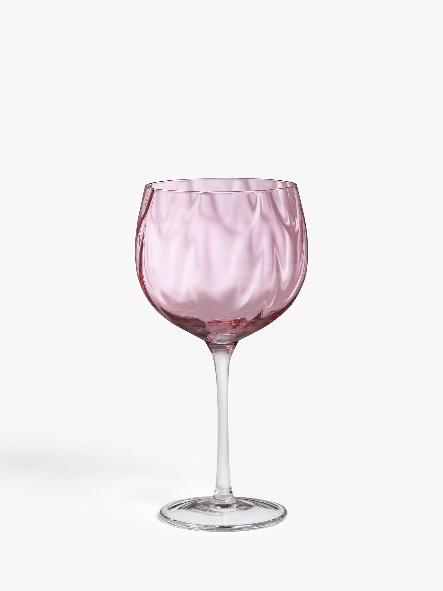 John Lewis & Partners Waterwave Gin Glass, 700ml, Pink at John Lewis ...