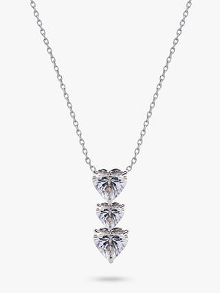 CARAT* London Triple Heart Pendant Necklace, Silver