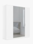 John Lewis Elstra 200cm Mirrored 4 Hinged Doors Wardrobe, Matt White/Mirror